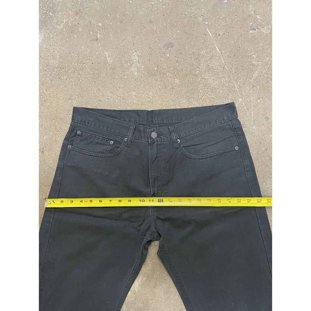 Levis 505 Shorts Mens 34 x 12‎ Black Denim Regular Fit Bermuda Dark Wash Zip Fly